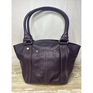 Tignanello Purple Leather Purse Handbag Shoulder Bag